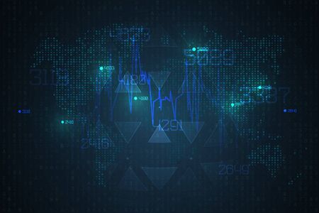 Abstract infographics visualization. Big data code representation. Futuristic network or business analytics. Graphic concept for your designのイラスト素材