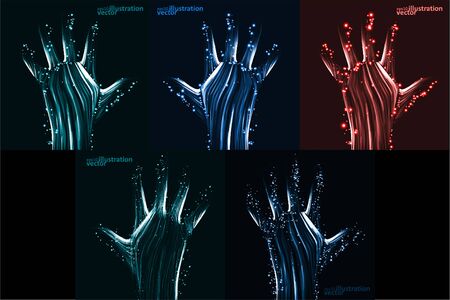 Abstract light hand, futuristic illustrationのイラスト素材