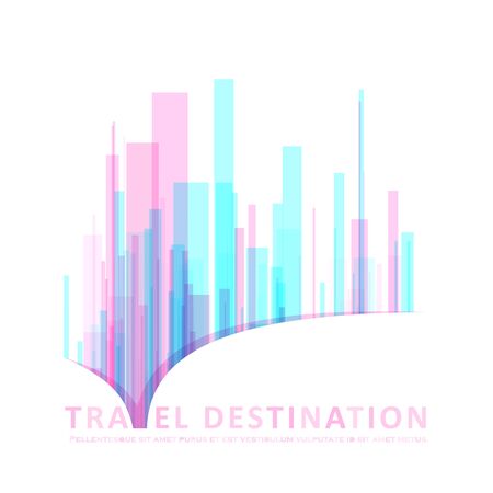 Page of travel destination for a website. Abstract city concept for your designのイラスト素材