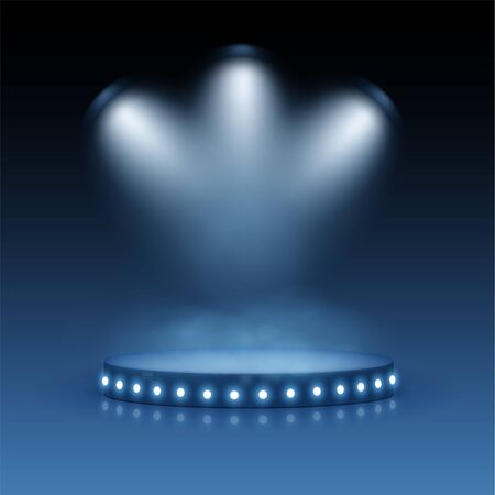 Modern stage illuminated by spotlights. Graphic concept for your designのイラスト素材