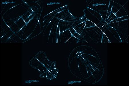 Abstract technology, vector technical drawing, shiny space backgroundのイラスト素材