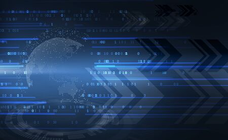 Technology image of globe. Virtual reality technology display. Graphic concept for your designのイラスト素材