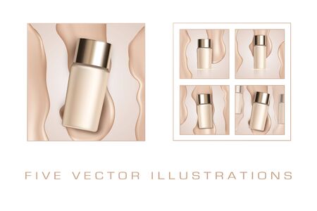 Makeup mockup for ads. Graphic concept for your design.のイラスト素材