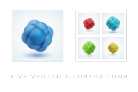 Abstract molecular structure. Group of atoms forming molecule. Graphic illustration for your designのイラスト素材