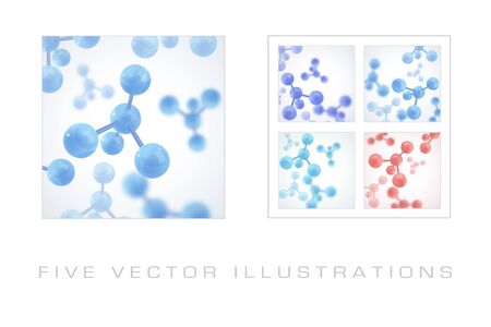 Abstract molecules design. Molecular structure. Graphic illustration for your design.のイラスト素材