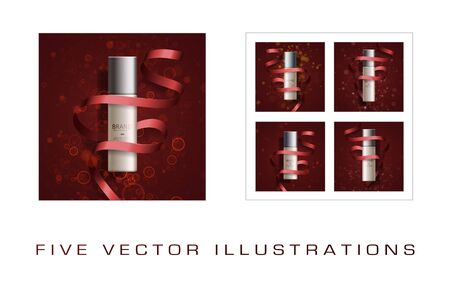 Cosmetic ads. Illustration for annual sale or christmas sale. Graphic concept for your designのイラスト素材