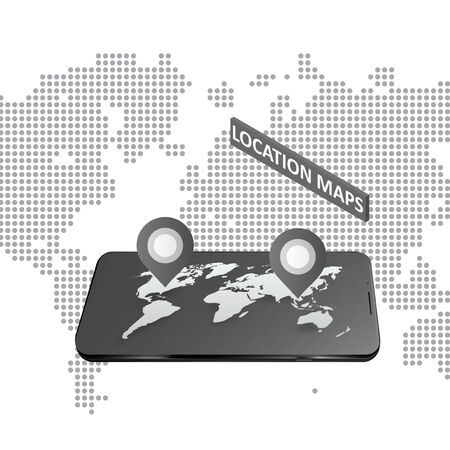 Smartphone with global map. Modern infographic template. Graphic concept for your designのイラスト素材