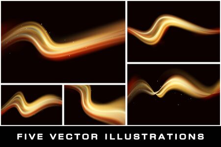 Magic glowing light swirl trail trace effect. Graphic concept for your design.のイラスト素材