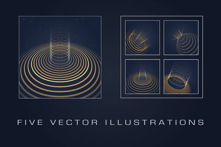 Futuristic abstract shape illustration, technology sci fi scientific background. Graphic concept for your design.のイラスト素材