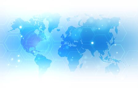 Abstract global technology background. Digital innovation concept for your design.のイラスト素材