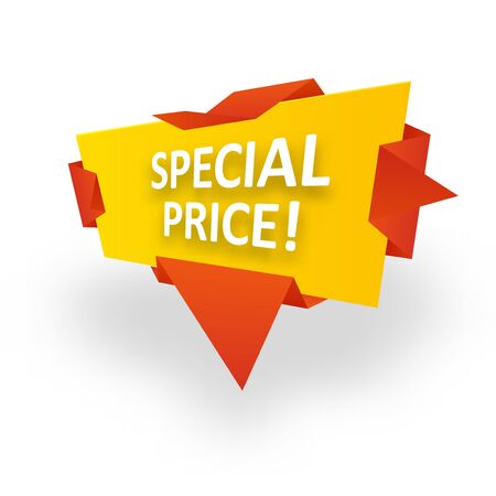 Origami banner wrapped in paper. Special Price Sale. Graphic concept for your designのイラスト素材