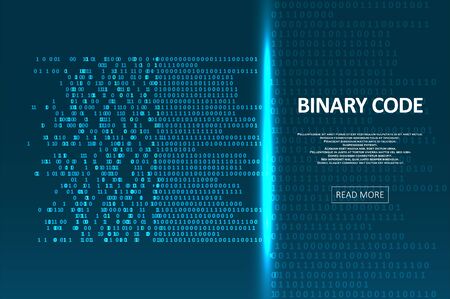 Artificial intelligence and machine learning. Abstract binary code visualization. Big data code...