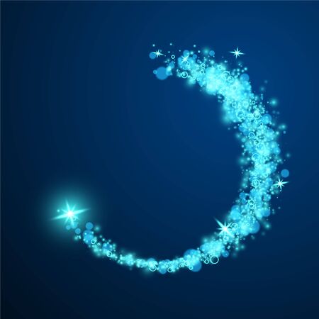 Shining swirl light. Glowing magical wave of glitter star. Graphic concept for your design.のイラスト素材
