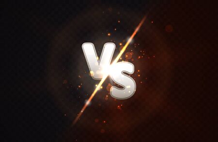 Versus glowing spotlight with glow ray. Graphic concept for your design