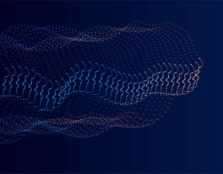 Artificial Intelligence illustration. Abstract human head portrait made of dotted particles. Graphic concept for your designのイラスト素材