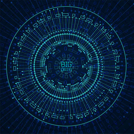 Abstract big data visualization. Big data code representation. Futuristic network or business analytics. Graphic concept for your designのイラスト素材