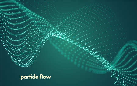Particles liquid dynamic flow. Glittering dust of lights. Graphic concept for your design.