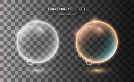 Colorful transparent bubbles. Illustration isolated on transparent background. Abstract magic illustration. Graphic concept for your designのイラスト素材