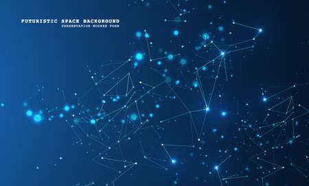 Abstract polygonal space. Background with connecting dots and lines. The concept illustration