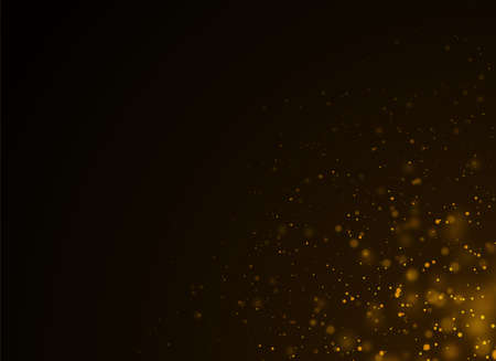 Sparkling magical dust particles. Golden glowing lights effects. Graphic concept for your design.のイラスト素材