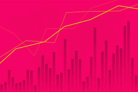 Abstract infographics visualization. Business chart graph with three lines of increase. Futuristic network or business analytics. Graphic concept for your designのイラスト素材