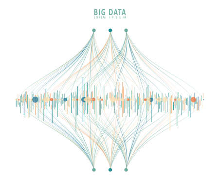 Abstract infographics visualization. Big data code representation. Futuristic network or business analytics. Graphic concept for your designのイラスト素材