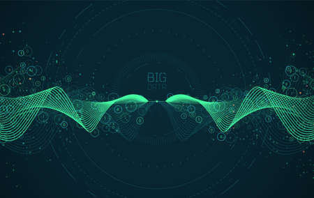 Abstract infographics visualization. Big data code representation. Futuristic network or business analytics. Graphic concept for your design.のイラスト素材