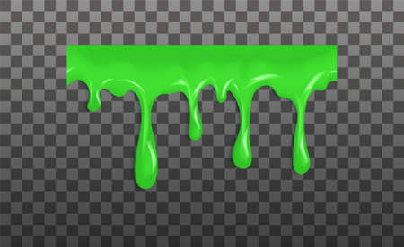 Realistic green sticky slime. Illustration isolated on transparent background. Graphic concept for your designのイラスト素材