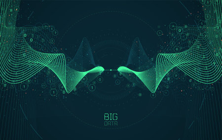 Abstract infographics visualization. Big data code representation. Futuristic network or business analytics. Graphic concept for your design.のイラスト素材
