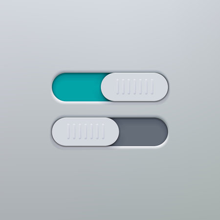 Realistic icon On and Off Toggle switch button. Graphic concept for your design