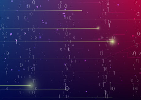 Abstract virtual digital stream. Flowing binary code. Storage cloud structure. Big data transfer concepts in internet. Graphic concept for your design.のイラスト素材