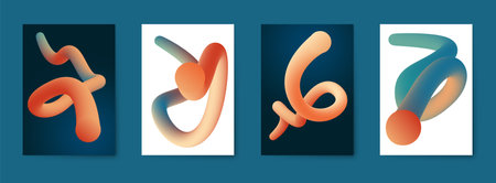 Liquid color shapes. Abstract colorful curve line. Graphic concept for your designのイラスト素材