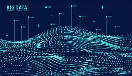 Abstract infographics visualization. Big data code representation. Futuristic network or business analytics. Graphic concept for your design.のイラスト素材