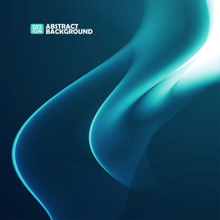 Neon glowing wave. Abstract light motion background, futuristic wavy illustration. Graphic concept for your designのイラスト素材