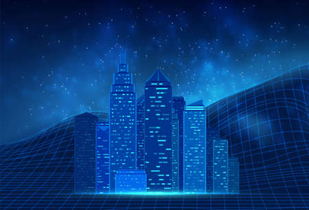 Smart building concept design for city illustration. Graphic concept for your design.