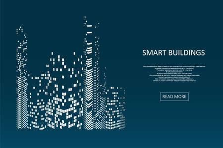 Smart building concept design for city illustration. Graphic concept for your design.のイラスト素材