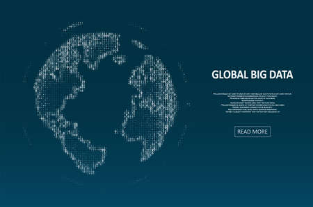 Technology image of globe. Global network graphic concept. Big data visualization. Digital innovation concept for your designのイラスト素材