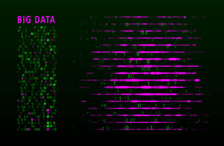 Abstract artificial intelligence element. Abstract infographics visualization. Big data code representation. Graphic concept for your designのイラスト素材