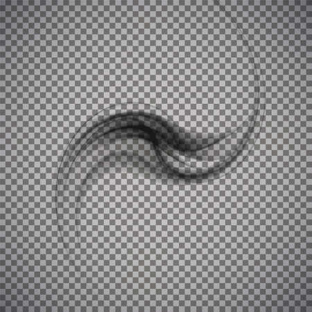 Abstract swirl shape. Black smoke isolated on transparent background. Graphic concept for your designのイラスト素材