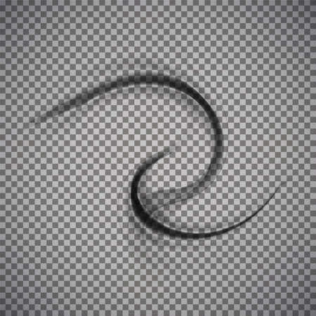 Abstract swirl shape. Black smoke isolated on transparent background. Graphic concept for your designのイラスト素材