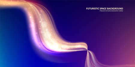 Abstract liquid wavy shapes. Abstract futuristic glowing lines. Graphic concept for your designのイラスト素材