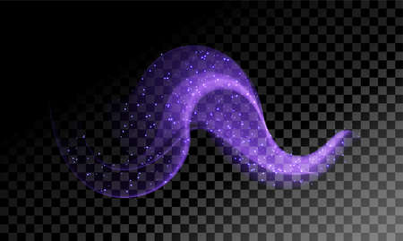 Abstract wavy line of light with a transparent background. Glittering dust of lights. Graphic concept for your design.のイラスト素材