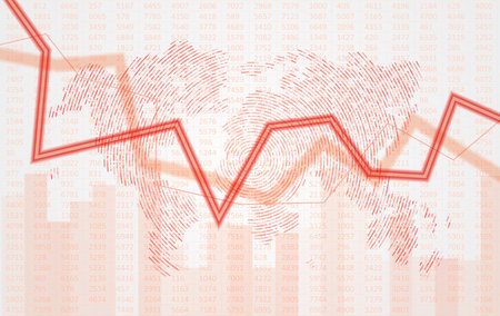 Abstract infographics visualization. Big data code representation. Futuristic network or business analytics. Graphic concept for your design.のイラスト素材