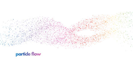 Particles liquid dynamic flow. Colorful dust of lights. Graphic concept for your design.のイラスト素材