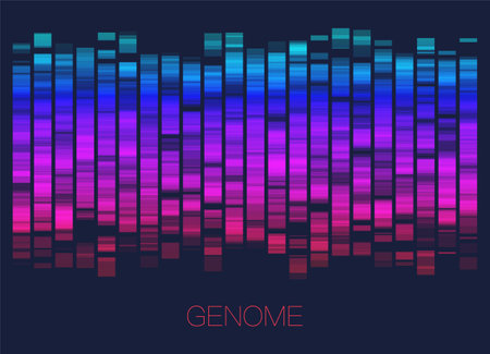 Big genomic data visualization. DNA test, genom map. Graphic concept for your designのイラスト素材
