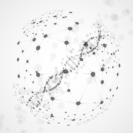 Big genomic data visualization. DNA test, genom map. Graphic concept for your designのイラスト素材