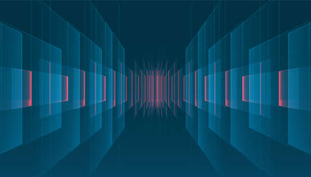 Futuristic portal or tunnel. Abstract virtual reality technology. Graphic concept for your designのイラスト素材