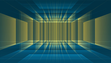 Futuristic portal or tunnel. Abstract virtual reality technology. Graphic concept for your designのイラスト素材