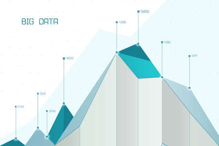 Abstract infographics visualization. Big data code representation. Futuristic network or business analytics. Graphic concept for your designのイラスト素材
