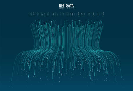 Abstract infographics visualization. Big data code representation. Futuristic network or business analytics. Graphic concept for your design.のイラスト素材